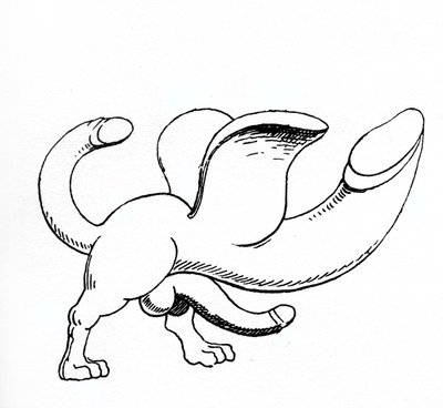 Amulett mit einem dreifachen Phallus von English School