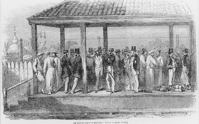 Ein indischer Bahnhof, 1854 von English School