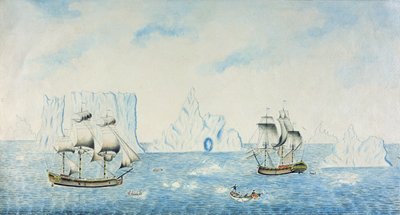 Boote sammeln Eis, ca. 1773 von English School