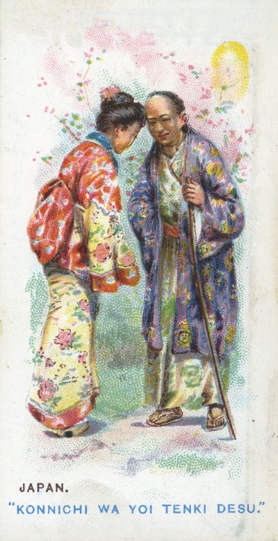 Übliche Begrüßung in Japan, 1907 von English School