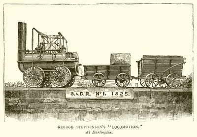 George Stephensons Lokomotive. In Darlington von English School