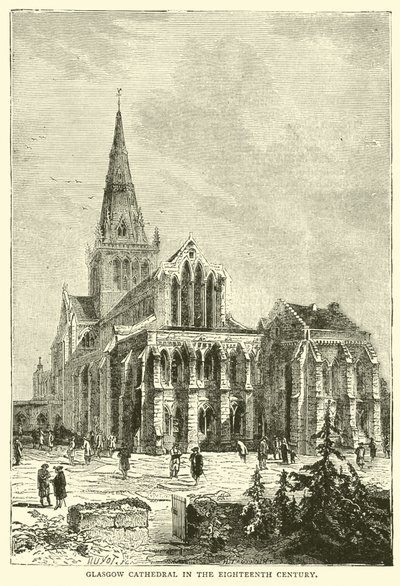 Kathedrale von Glasgow im achtzehnten Jahrhundert von English School