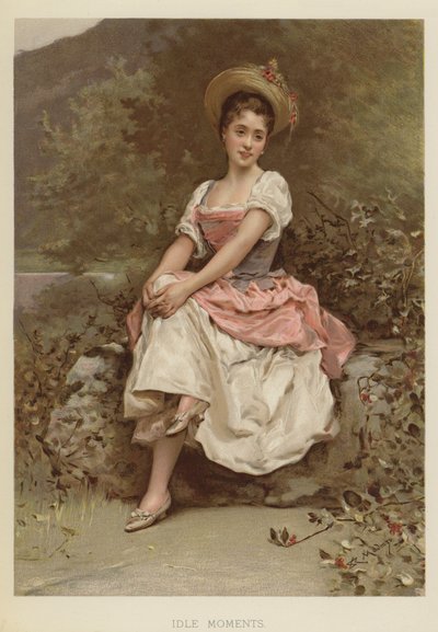 Müßige Momente (Chromolithografie) von English School