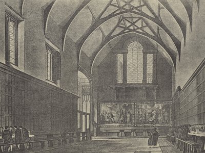 Innenansicht der Halle, 1816 (Gravur) von English School