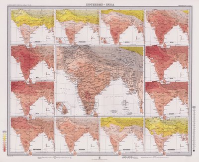 Isothermen, Indien von English School