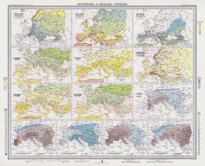 Isothermen und Isobaren, Europa von English School