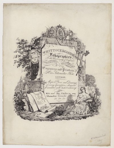 Lithograph, Whittock & Goodman, Visitenkarte von English School