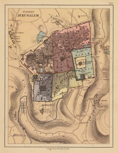 Modernes Jerusalem (Farblithografie) von English School