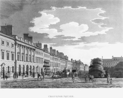 Nordseite des Grosvenor Square, 1800 von English School