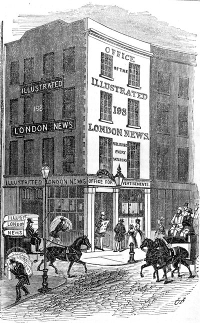 Büro der Illustrated London News, 1842 von English School