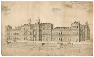 Palast von Whitehall. Veröffentlicht 1748 von English School