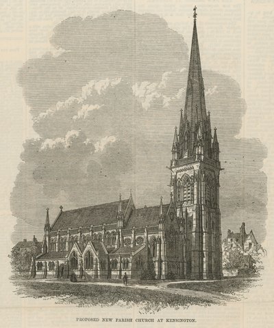 Vorgeschlagene neue Pfarrkirche in Kensington von English School