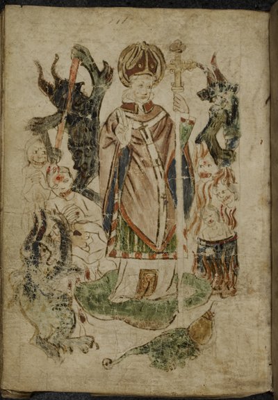 St. Patrick umgeben von Dämonen von English School