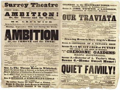 Spielplan des Surrey Theaters von English School