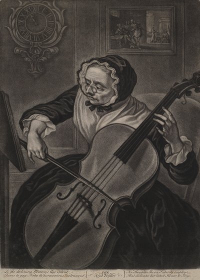 Der alte Tändler, ca. 1750 (Mezzotinto) von English School