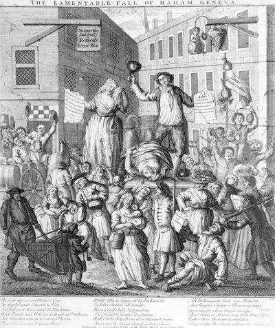 Der bedauerliche Fall von Madame Geneva, 1736 von English School