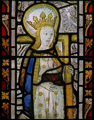 Das Ostfenster, das die heilige Helena darstellt von English School