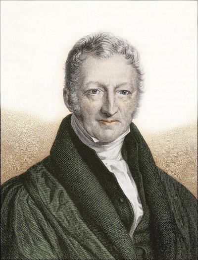 Thomas Robert Malthus (Farbstich) von English School