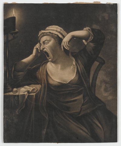Ohne Titel (gähnende Frau), ca. 1780 von English School