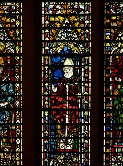 Fenster Ww, einen Erzbischof darstellend von English School
