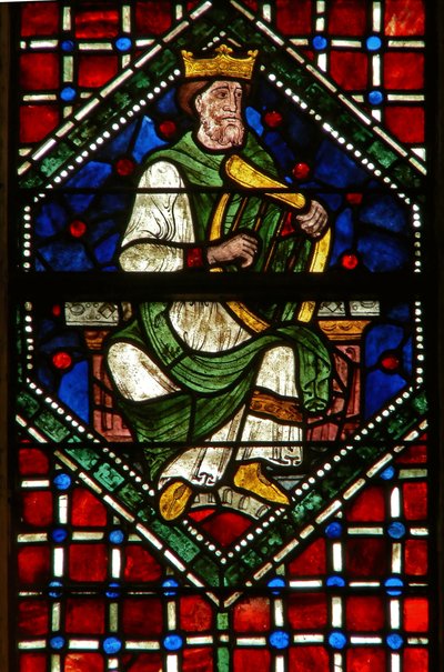 Fenster, das eine genealogische Figur zeigt: David von English School
