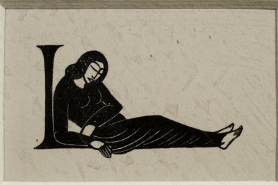 Initiale L mit Frau von Eric Gill