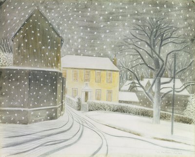Halstead Road im Schnee von Eric Ravilious