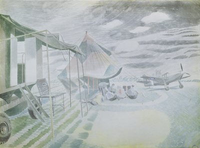 Mustang und Zelt, ca. 1942 von Eric Ravilious