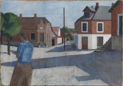 Straße mit Figur von Erik Raadal