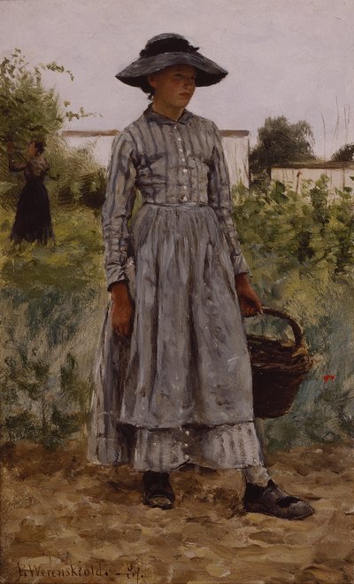 Mädchen mit Korb von Erik Theodor Werenskiold