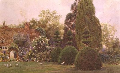 Hühner in einem Garten von Ernest Arthur Rowe