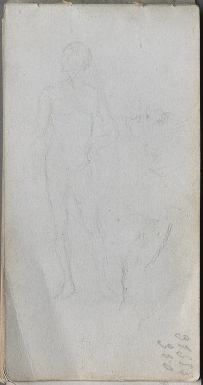 Skizzenbuch, Seite 100: Nackte Figur, Profil von Jean Louis Ernest Meissonier