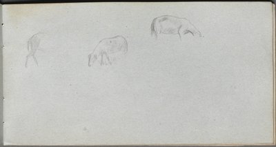 Skizzenbuch, Seite 20: Tierstudie von Jean Louis Ernest Meissonier