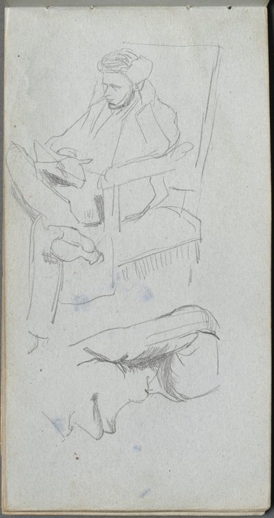 Skizzenbuch, Seite 24: Sitzende männliche Figur von Ernest Meissonier