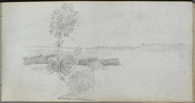 Skizzenbuch, Seite 28: Landschaftsstudie von Jean Louis Ernest Meissonier