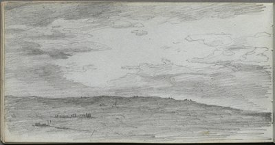 Skizzenbuch, Seite 34: Landschaftsstudie von Ernest Meissonier