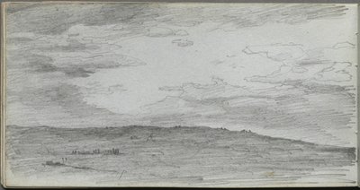 Skizzenbuch, Seite 34: Landschaftsstudie von Jean Louis Ernest Meissonier