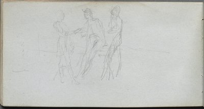 Skizzenbuch, Seite 42: Drei Figuren von Ernest Meissonier