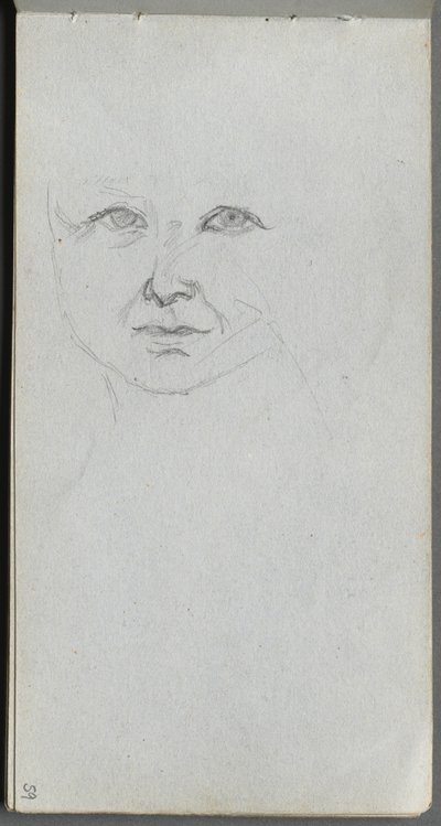 Skizzenbuch, Seite 59: Studie eines Gesichts von Ernest Meissonier