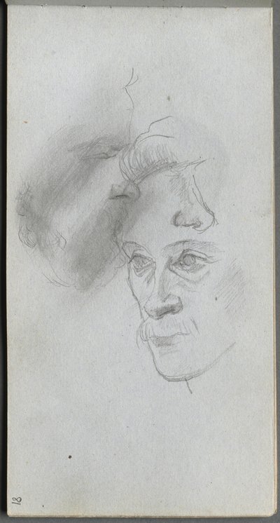 Skizzenbuch, Seite 81: Gesichtsstudie von Ernest Meissonier