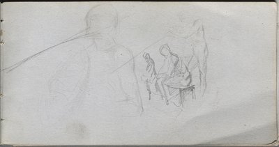 Skizzenbuch, Seite 98: Figurenstudie von Ernest Meissonier