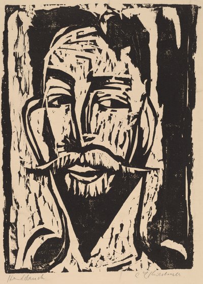 Kopf von Prof. Dr. Graef, 1915 von Ernst Ludwig Kirchner