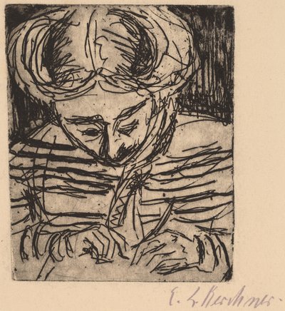 Junges Mädchen beim Zeichnen, 1906 von Ernst Ludwig Kirchner