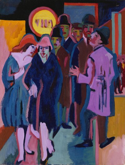 Eine nächtliche Straßenszene, 1925 von Ernst Ludwig Kirchner