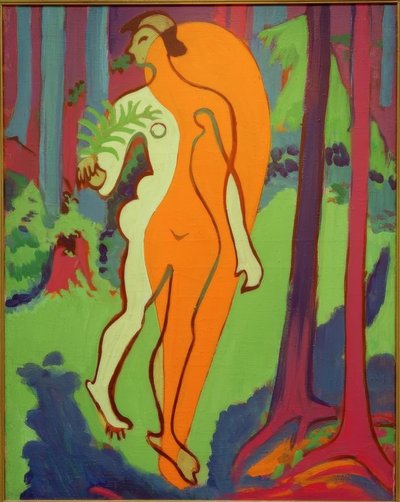 Akt in Orange und Gelb von Ernst Ludwig Kirchner