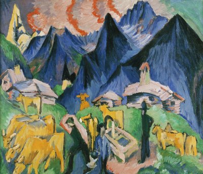 Alpleben, Triptychon, 1918 von Ernst Ludwig Kirchner