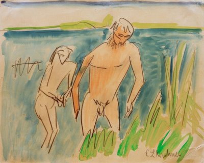 Badende bei Moritzburg von Ernst Ludwig Kirchner