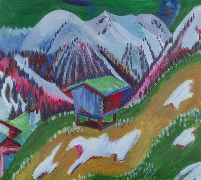 Berglandschaft mit Alphütte von Ernst Ludwig Kirchner