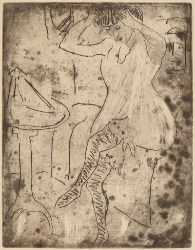 Dodo richtet ihr Haar von Ernst Ludwig Kirchner