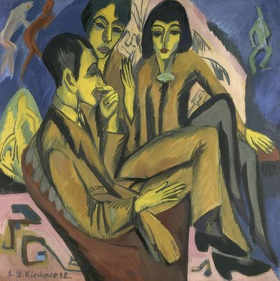 Künstlergruppe (Unterhaltung der Künstler) von Ernst Ludwig Kirchner
